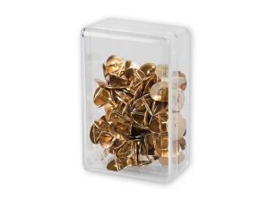 PINEZKI COLORPLUS ZŁOTE 50 SZT POJEMNIK PLASTIKOWY