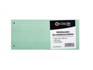 PRZEKŁADKI KARTONOWE COLORPLUS 1/3 A4 ZIELONE