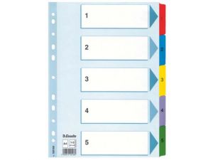 PRZEKŁADKI KARTONOWE ESSELTE MYLAR A4 1-5 BIAŁE