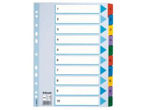 PRZEKŁADKI KARTONOWE ESSELTE MYLAR A4 1-10 BIAŁE