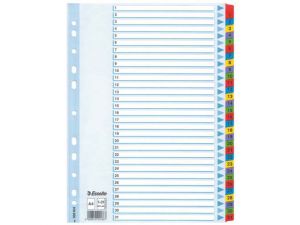 PRZEKŁADKI KARTONOWE ESSELTE MYLAR A4 1-31 BIAŁE