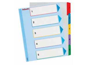 PRZEKŁADKI KARTONOWE ESSELTE A4 MAXI LAMINOWANA KARTA OPISOWA 1-5