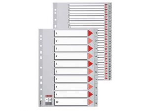 PRZEKŁADKI PLASTIKOWE ESSELTE A4 NUMERYCZNE 1-10