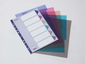 PRZEKŁADKI PLASTIKOWE ESSELTE A4 MAXI 6 KART KOLOROWE