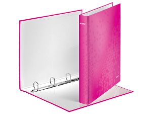 SEGREGATOR 4-RINGOWY LEITZ WOW A4 40MM RÓŻOWY