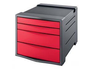 POJEMNIK ESSELTE VIVIDA EUROPOST 4 SZUFLADY CZERWONY