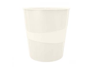 KOSZ NA ŚMIECI LEITZ WOW 15L BIAŁY METALICZNY