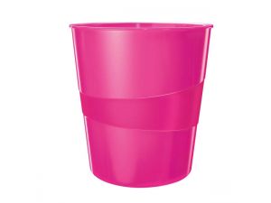 KOSZ NA ŚMIECI LEITZ WOW 15L RÓŻOWY METALICZNY