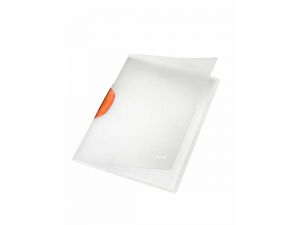 SKOROSZYT PLASTIKOWY TWARDY LEITZ Z KLIPEM A4 POMARAŃCZOWY