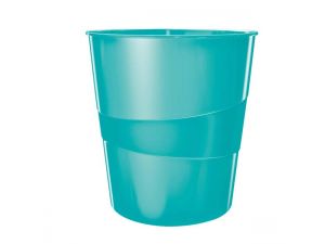 KOSZ NA ŚMIECI LEITZ WOW 15L TURKUSOWY METALICZNY