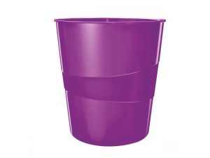 KOSZ NA ŚMIECI LEITZ WOW 15L FIOLETOWY METALICZNY