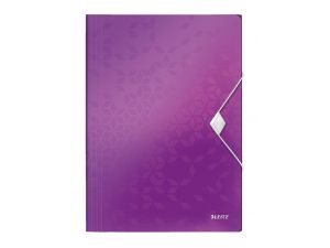 TECZKA Z GUMKĄ LEITZ WOW 15MM FIOLETOWA PP