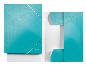 TECZKA Z GUMKĄ LEITZ WOW TURKUSOWA KARTONOWA