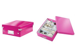 PUDŁO Z PRZEGRÓDKAMI LEITZ CLICK&STORE ŚREDNIE RÓŻOWE