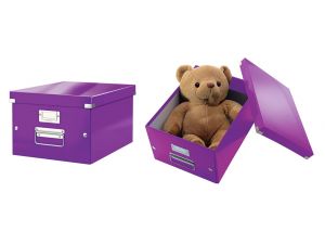 PUDŁO UNIWERSALNE LEITZ CLICK&STORE WOW ŚREDNIE FIOLETOWE