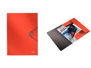 TECZKA Z GUMKĄ LEITZ SOLID A4 PP CZERWONA