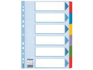 PRZEKŁADKI KARTONOWE ESSELTE MYLAR A4 6 KART KOLOROWE