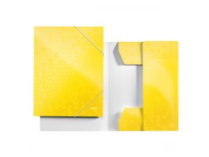 TECZKA Z GUMKĄ LEITZ WOW ŻÓŁTA KARTONOWA 