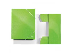 TECZKA Z GUMKĄ LEITZ WOW ZIELONA KARTONOWA