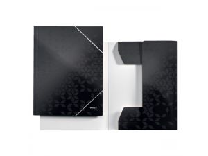 TECZKA Z GUMKĄ LEITZ WOW CZARNA KARTONOWA