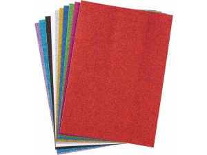 PAPIER KOLOROWY SAMOPRZYLEPNY A4 10 KOLORÓW BROKATOWY 87718