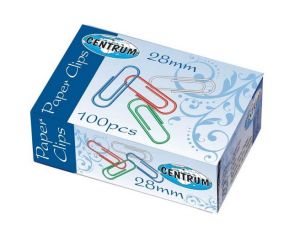 SPINACZE BIUROWE OKRĄGŁE KOLOROWE 28MM CENTRUM 80133