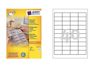 ETYKIETA AVERY ZWECKFORM 3657 48,5X25,4MM Z MARGINESEM 100 ARKUSZY