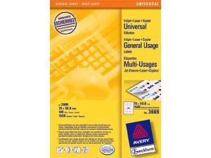ETYKIETA AVERY ZWECKFORM 3669 70X50,8MM Z MARGINESEM 100 ARKUSZY
