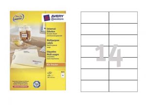 ETYKIETA AVERY ZWECKFORM 3653 105X42,3MM BEZ MARGINESU 100 ARKUSZY