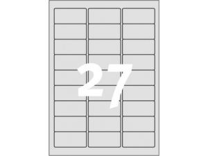 ETYKIETA AVERY ZWECKFORM L6011 ZNAMIONOWA 63,5X29,6MM SREBRNA 20 ARKUSZY