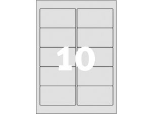 ETYKIETA AVERY ZWECKFORM L6012 ZNAMIONOWA 96X50,8MM SREBRNA 20 ARKUSZY