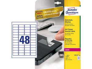 ETYKIETA AVERY ZWECKFORM L6113 ZABEZPIECZAJĄCA 45,7X21,2MM 20 ARKUSZY