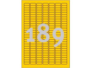 ETYKIETA AVERY ZWECKFORM L6037 USUWALNA 25,4X10MM ŻÓŁTA 20 ARKUSZY