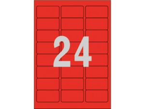 ETYKIETA AVERY ZWECKFORM L6034 USUWALNA 63,5X9MM CZERWONA 20 ARKUSZY