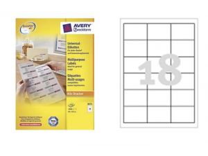 ETYKIETA AVERY ZWECKFORM 3671 64X45MM Z MARGINESEM 100 ARKUSZY