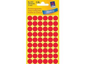 ETYKIETA AVERY ZWECKFORM 3141 KÓŁKA DO ZAZNACZANIA ŚREDNICA 12MM CZERWONE