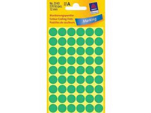 ETYKIETA AVERY ZWECKFORM 3143 KÓŁKA DO ZAZNACZANIA ŚREDNICA 12MM ZIELONE
