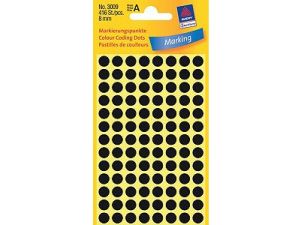 ETYKIETA AVERY ZWECKFORM 3009 KÓŁKA DO ZAZNACZANIA 8MM CZARNE