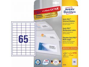 ETYKIETA AVERY ZWECKFORM 6121 38X21,2MM 25 ARKUSZY