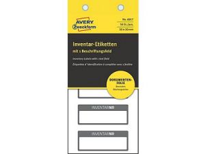 TABLICZKA INWENTARYZACYJNA AVERY ZWECKFORM NO PEEL 6917