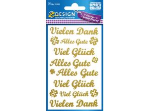 NAKLEJKA Z-DESIGN 55993 ZŁOTE NAPISY FOLIA