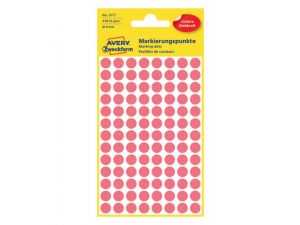 ETYKIETA AVERY ZWECKFORM 3177 KÓŁKA DO ZAZNACZANIA ŚREDNICA 8MM NEONOWE CZERWONE