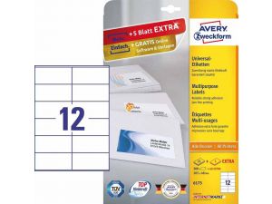 ETYKIETA AVERY ZWECKFORM 6175 105X48MM 25 ARKUSZY