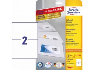 ETYKIETA AVERY ZWECKFORM 6176 210X148MM 25 ARKUSZY