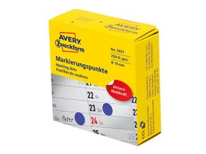 ETYKIETA AVERY ZWECKFORM 3857 KÓŁKA DO ZAZNACZANIA ŚREDNICA 19MM NIEBIESKIE
