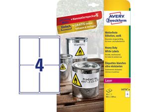 ETYKIETA AVERY ZWECKFORM L4774 POLIESTROWA 99,1X139MM 8 ARKUSZY