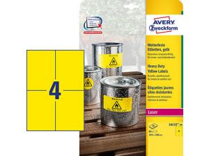 ETYKIETA AVERY ZWECKFORM L6132 POLIESTROWA 105X148MM ŻÓŁTA 20 ARKUSZY