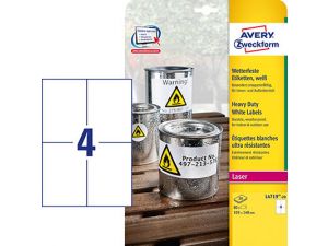 ETYKIETA AVERY ZWECKFORM L4719 POLIESTROWA USUWALNA 105X148MM 20 ARKUSZY