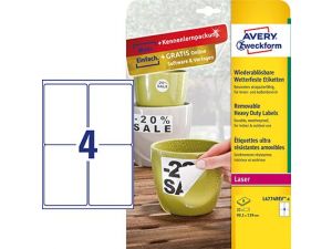 ETYKIETA AVERY ZWECKFORM L4774 POLIESTROWA USUWALNA 99,1X139MM 8 ARKUSZY