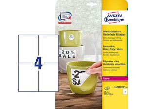 ETYKIETA AVERY ZWECKFORM L4719 POLIESTROWA 105X148MM 20 ARKUSZY